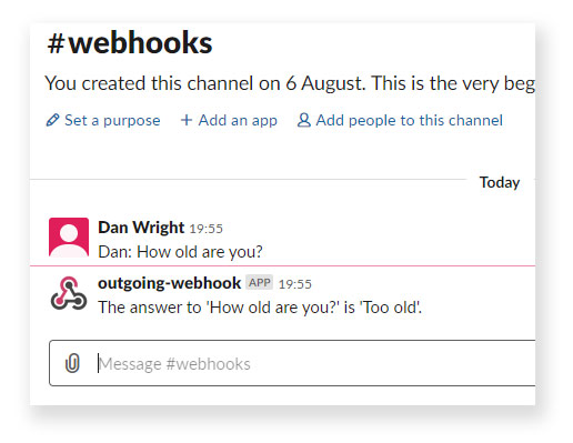 Slack Webhook Message