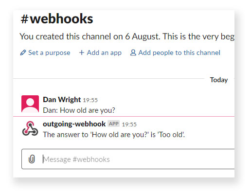 slack add webhook