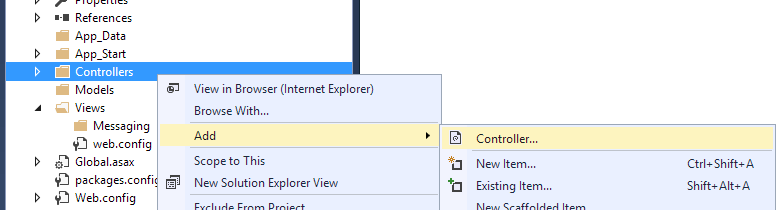Add MVC Controller